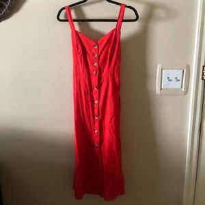 Tie-back button front dress